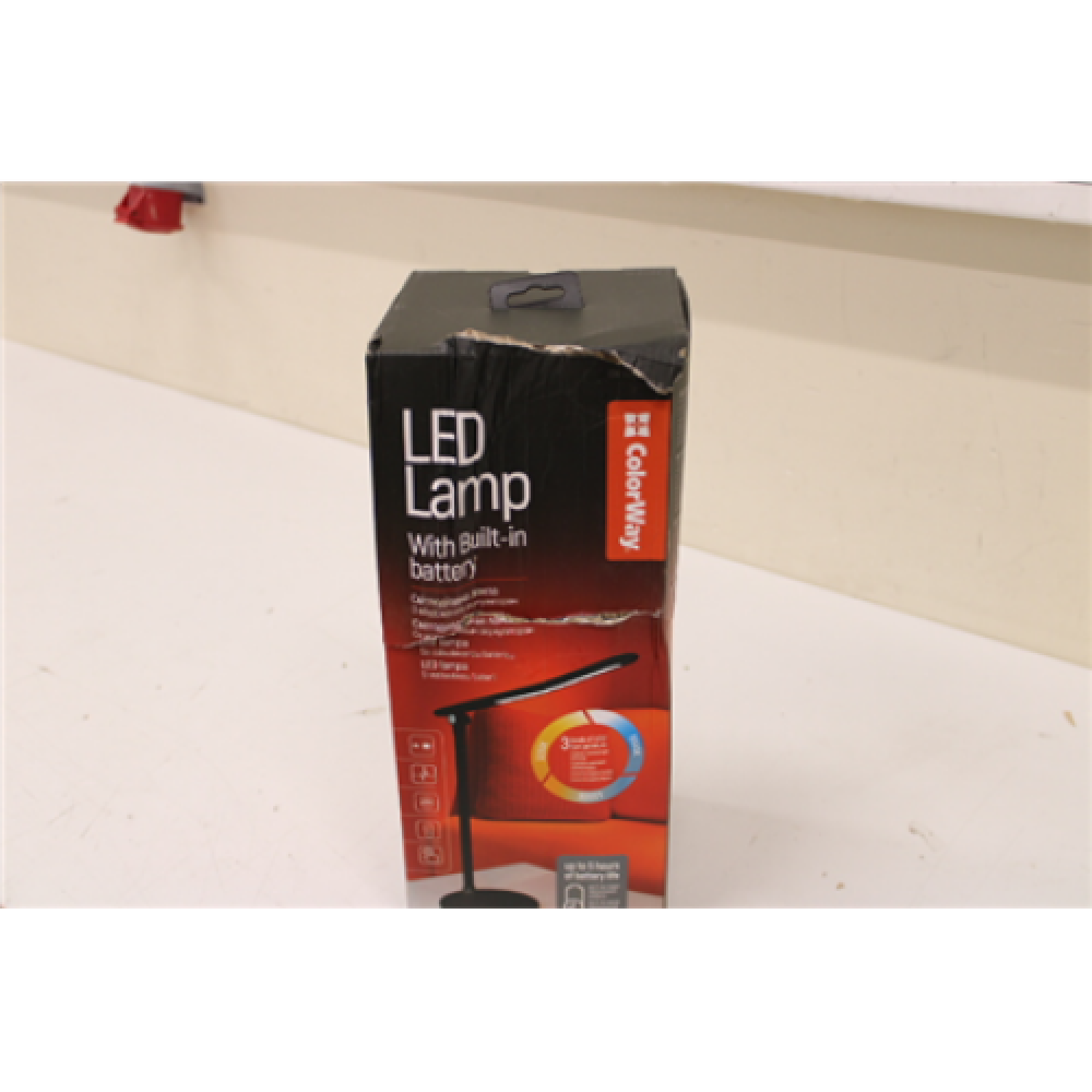 SALE OUT. ColorWay LED Table Lamp with Built-in Battery 300 lm DAMAGED PACKAGING