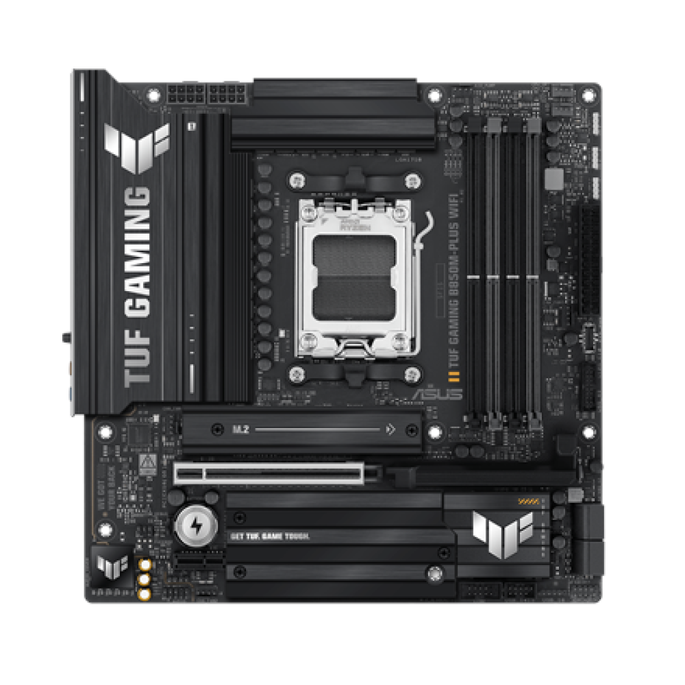 Asus TUF GAMING B850M-PLUS WIFI , Processor family AMD , Processor socket AM5 , DDR5 , Supported hard disk drive interfaces M.2, SATA , Number of SATA connectors 4