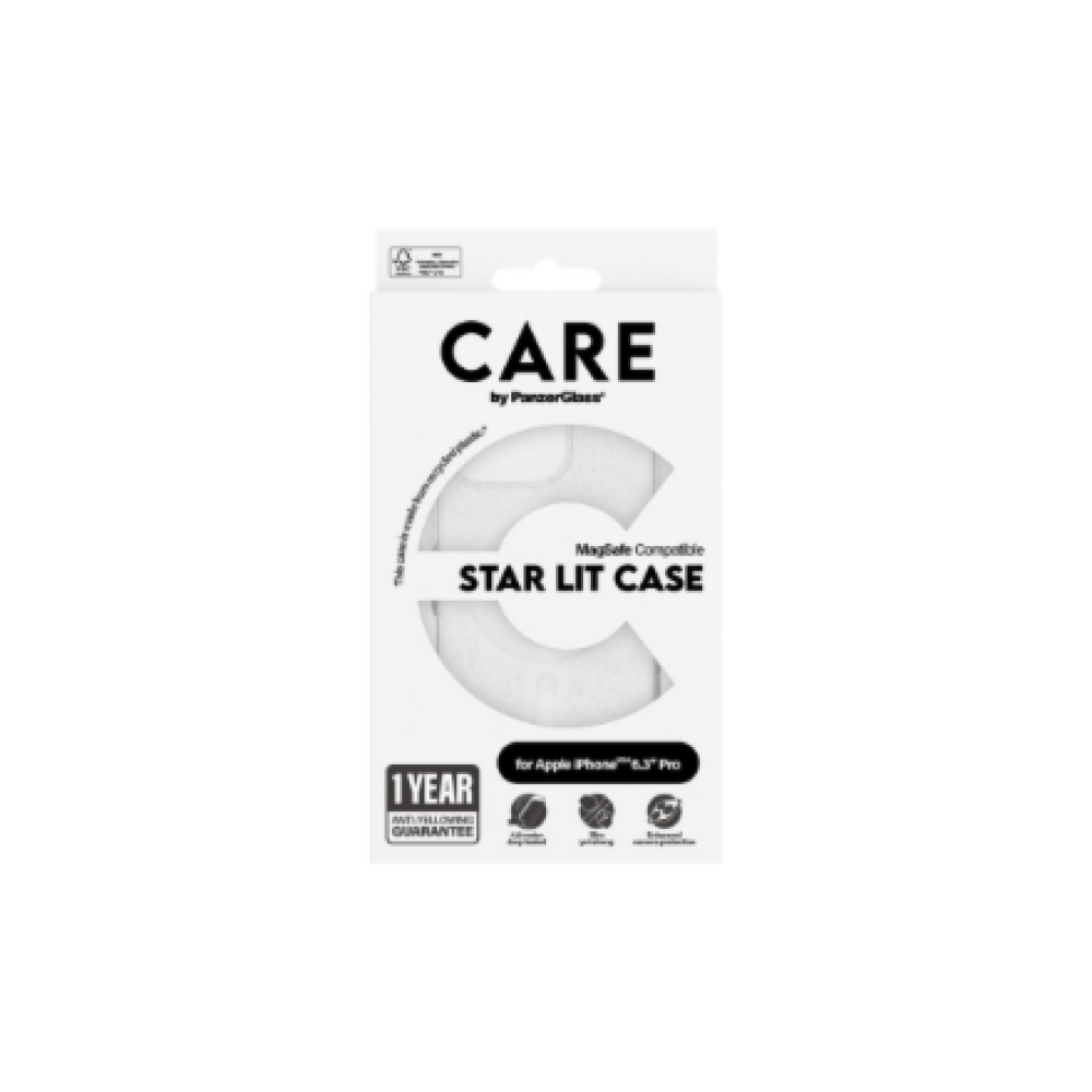CARE Flagship Case , Back cover , Apple , iPhone 16 Pro , Recycled plastic , White , Urban Combat Star Lit with MagSafe