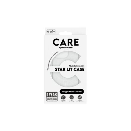 CARE Flagship Case , Back cover , Apple , iPhone 16 Pro , Recycled plastic , White , Urban Combat Star Lit with MagSafe