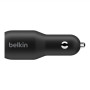 Belkin Dual USB-C Car Charger 36W BOOST CHARGE Black