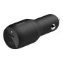 Belkin Dual USB-C Car Charger 36W BOOST CHARGE Black