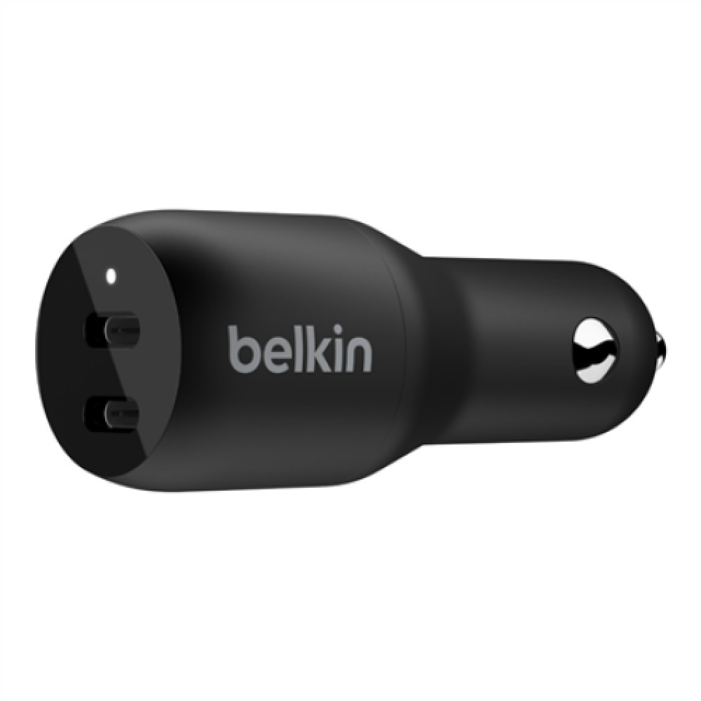 Belkin Dual USB-C Car Charger 36W BOOST CHARGE Black