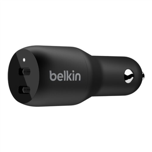 Belkin Dual USB-C Car Charger 36W BOOST CHARGE Black