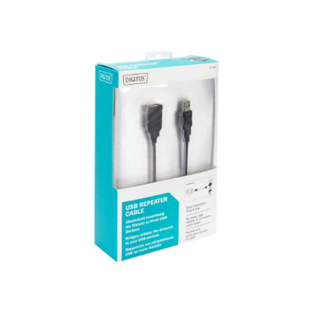 Digitus , Active USB 2.0 Repeater/Extension Cable , DA-73100-1 , USB 2.0 USB A (Male) , USB A (Female)