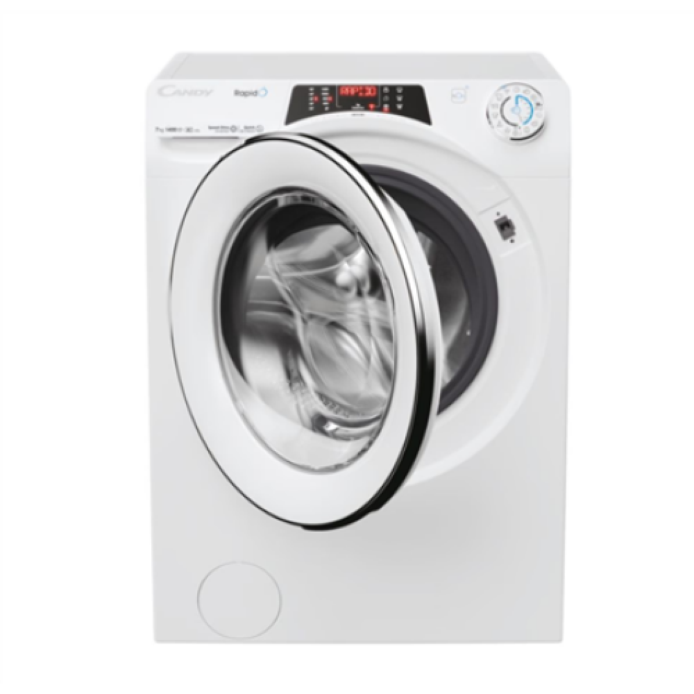 Candy , Washing Machine , RO4 476DWMC7/1-S , Energy efficiency class A , Front loading , Washing capacity 7 kg , 1400 RPM , Depth 45 cm , Width 60 cm , Display , TFT , Steam function , Wi-Fi , White