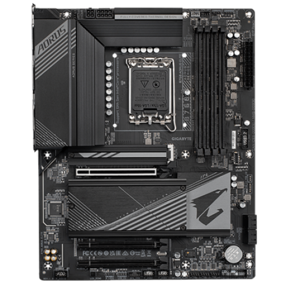 Gigabyte B760 AORUS ELITE 1.0 M/B Processor family Intel Processor socket LGA1700 DDR5 DIMM Memory slots 4 Supported hard disk drive interfaces SATA, M.2 Number of SATA connectors 4 Chipset Intel B760 Express ATX