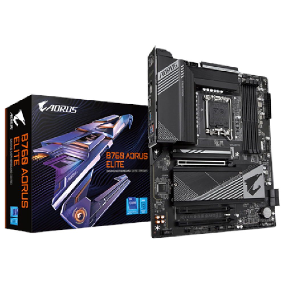 Gigabyte B760 AORUS ELITE 1.0 M/B Processor family Intel Processor socket LGA1700 DDR5 DIMM Memory slots 4 Supported hard disk drive interfaces SATA, M.2 Number of SATA connectors 4 Chipset Intel B760 Express ATX