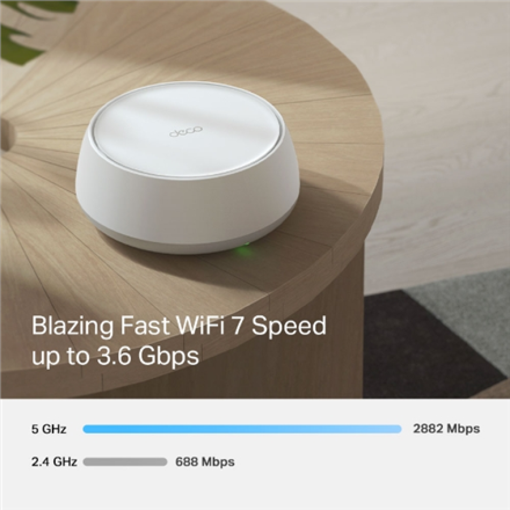 TP-LINK BE3600 Whole Home Mesh Wi-Fi 7 System , Deco BE25 (3-pack) , 802.11be , 2882 Mbit/s , Ethernet LAN (RJ-45) ports 1 , Mesh Support Yes , MU-MiMO No , No mobile broadband