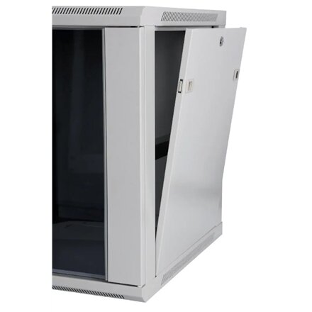 SOMI Networks , 27U, 19″ Network Wall Cabinet , 27U-60/60FPC , Gray , With Front Glass Doors; Unassembled , Depth: 60 cm
