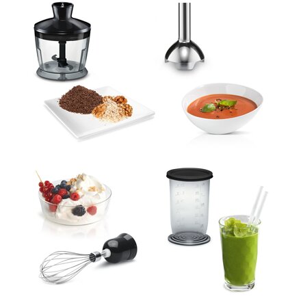 Bosch , Blender , CleverMixx MSM2650B , Hand Blender , 600 W , Number of speeds 12 , Chopper , Mini chopper , Black