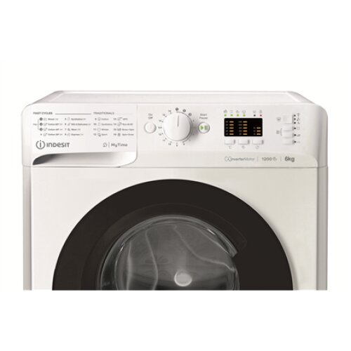 INDESIT , Washing machine , MTWSA 61294 WK EE , Energy efficiency class C , Front loading , Washing capacity 6 kg , 1150 RPM , Depth 42.5 cm , Width 59.5 cm , Display , Big Digit , White