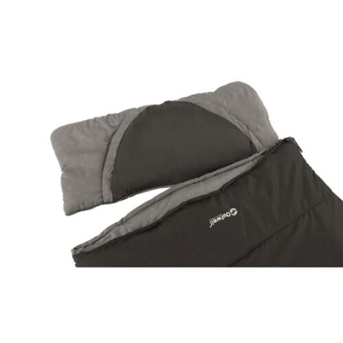 Outwell Contour Midnight Black L, Sleeping Bag - Left Zipper, 220 x 85 cm, YKK 2-way L-shape open-end with auto lock, Black