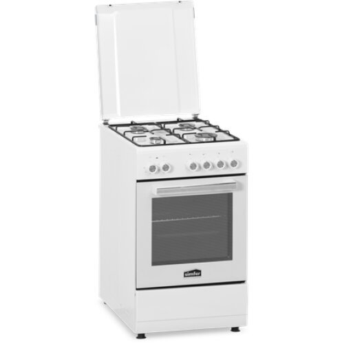 Simfer , Cooker , 5405SERBB , Hob type Gas , Oven type Electric , White , Width 50 cm , Depth 60 cm , Electronic ignition , Energy efficiency class A , 43 L