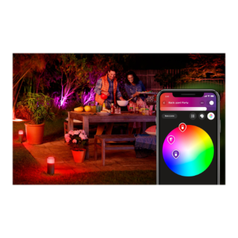 Philips Hue WCA Calla Outdoor Bollard, Black , 8 W , 2000-6500 Hue White Colour Ambiance