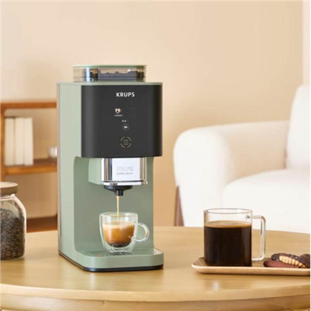 Krups Coffee Maker , SA401LE0 Crush , Pump pressure 15 bar , Automatic , Black/Green , 1370 W
