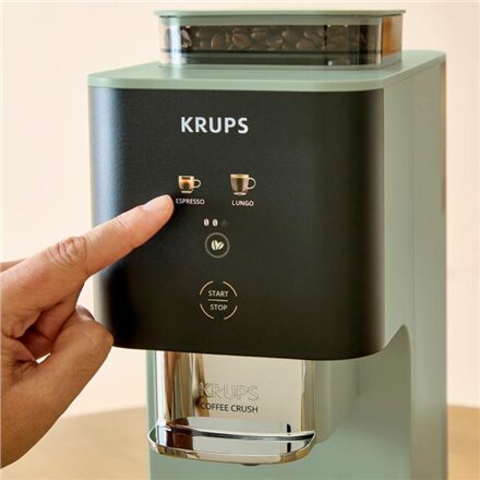 Krups Coffee Maker , SA401LE0 Crush , Pump pressure 15 bar , Automatic , Black/Green , 1370 W