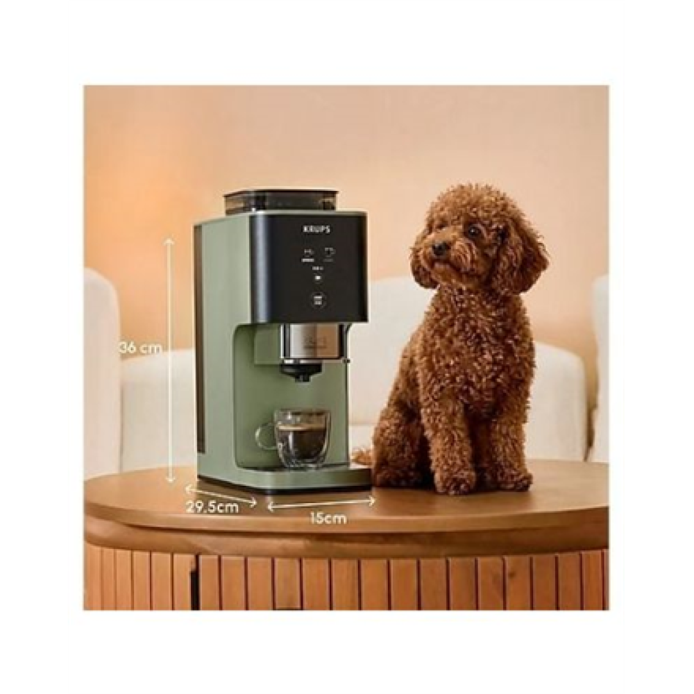 Krups Coffee Maker , SA401LE0 Crush , Pump pressure 15 bar , Automatic , Black/Green , 1370 W