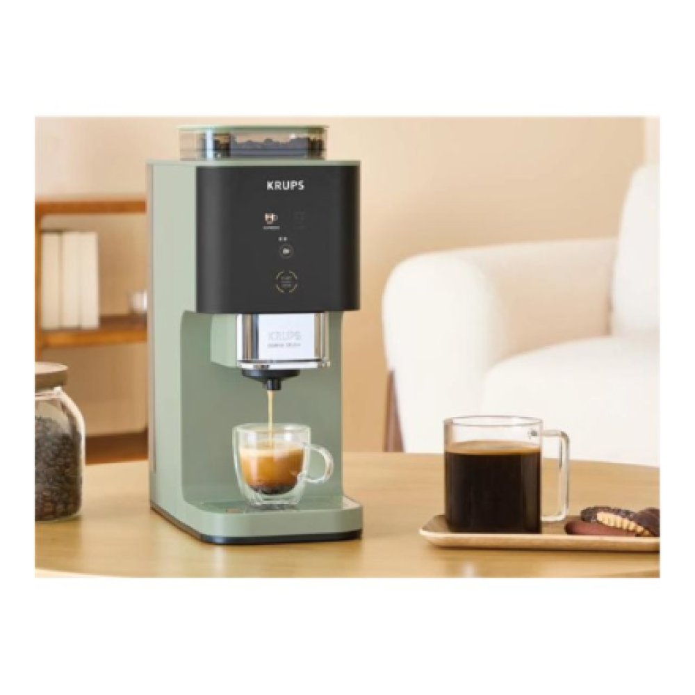 Krups Coffee Maker , SA401LE0 Crush , Pump pressure 15 bar , Automatic , Black/Green , 1370 W