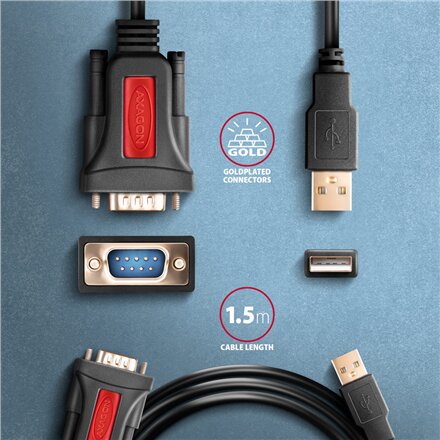 AXAGON USB - SERIAL Active Adapter , ADS-1PSN