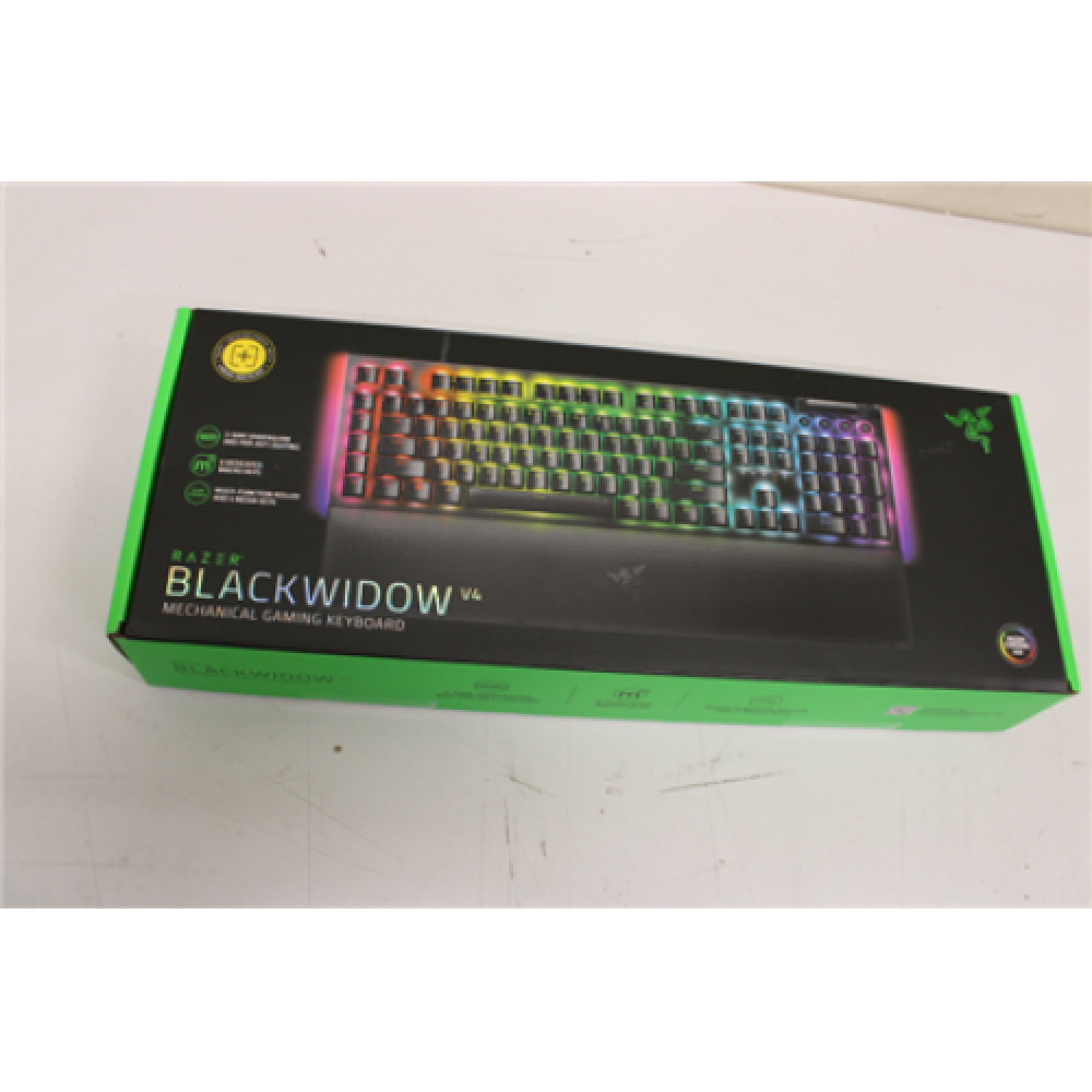 SALE OUT. Razer , BlackWidow V4 , RGB LED light , US , Wired , USED AS DEMO , Black , Yellow Switches , Mechanical Gaming keyboard