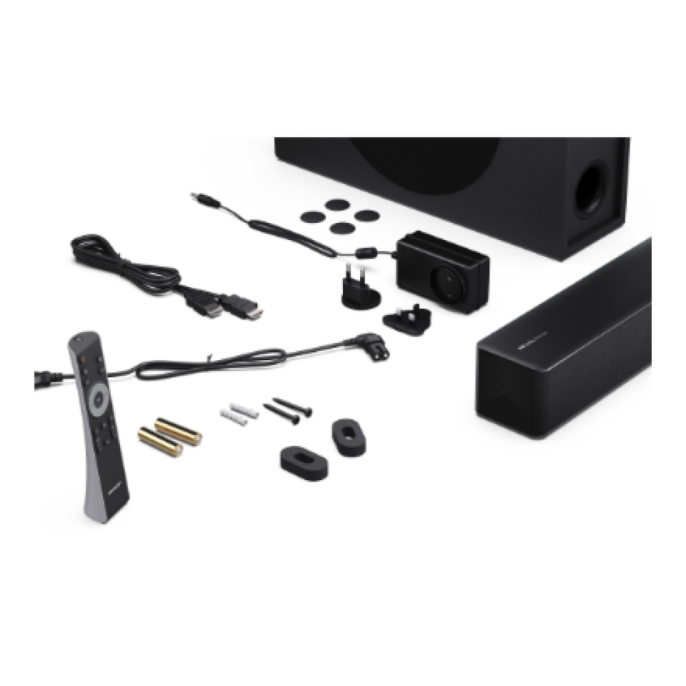 Sharp 2.1 Dolby Atmos/DTS Virtual:X Soundbar with Slim Wireless Subwoofer , HT-SBW310 , 330 W , Bluetooth , Black , Wireless connection