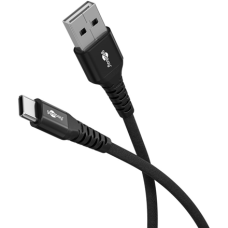 Goobay USB-C to USB-A Supersoft Textile Cable with Metal Plugs , 74527