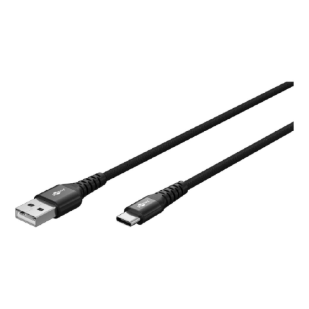 Goobay USB-C to USB-A Supersoft Textile Cable with Metal Plugs , 74527