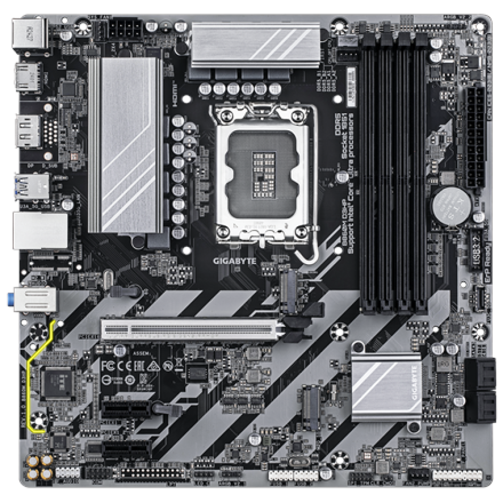 Gigabyte B860M D3HP , Processor family Intel , Processor socket LGA1851 , DDR5 , Supported hard disk drive interfaces M.2, SATA , Number of SATA connectors 4