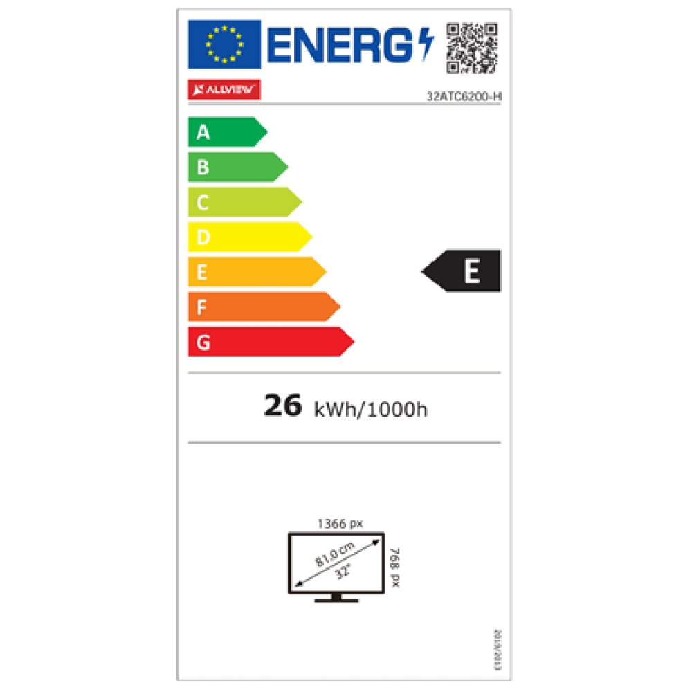 Allview 32iPlay6200-H , LED TV , 32 , Smart TV , VIDAA , HD , Black