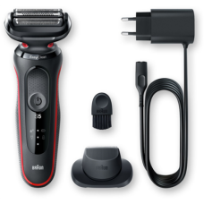 Braun , Shaver , 51-R1200s , Operating time (max) 50 min , Wet & Dry , Black/Red