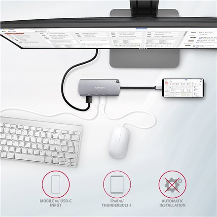 AXAGON SuperSpeed USB-C Combo 6in1 Hub , HMC-6M2