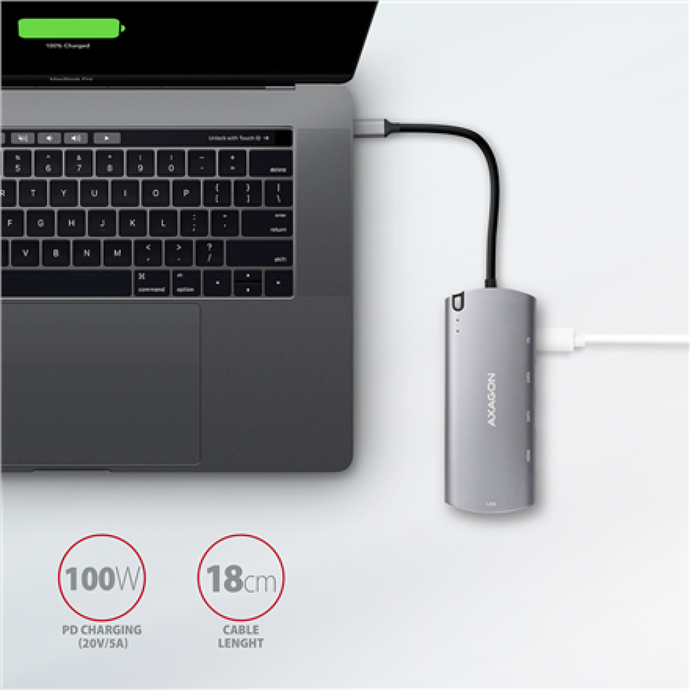 AXAGON SuperSpeed USB-C Combo 6in1 Hub , HMC-6M2