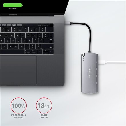 AXAGON SuperSpeed USB-C Combo 6in1 Hub , HMC-6M2