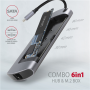 AXAGON SuperSpeed USB-C Combo 6in1 Hub , HMC-6M2