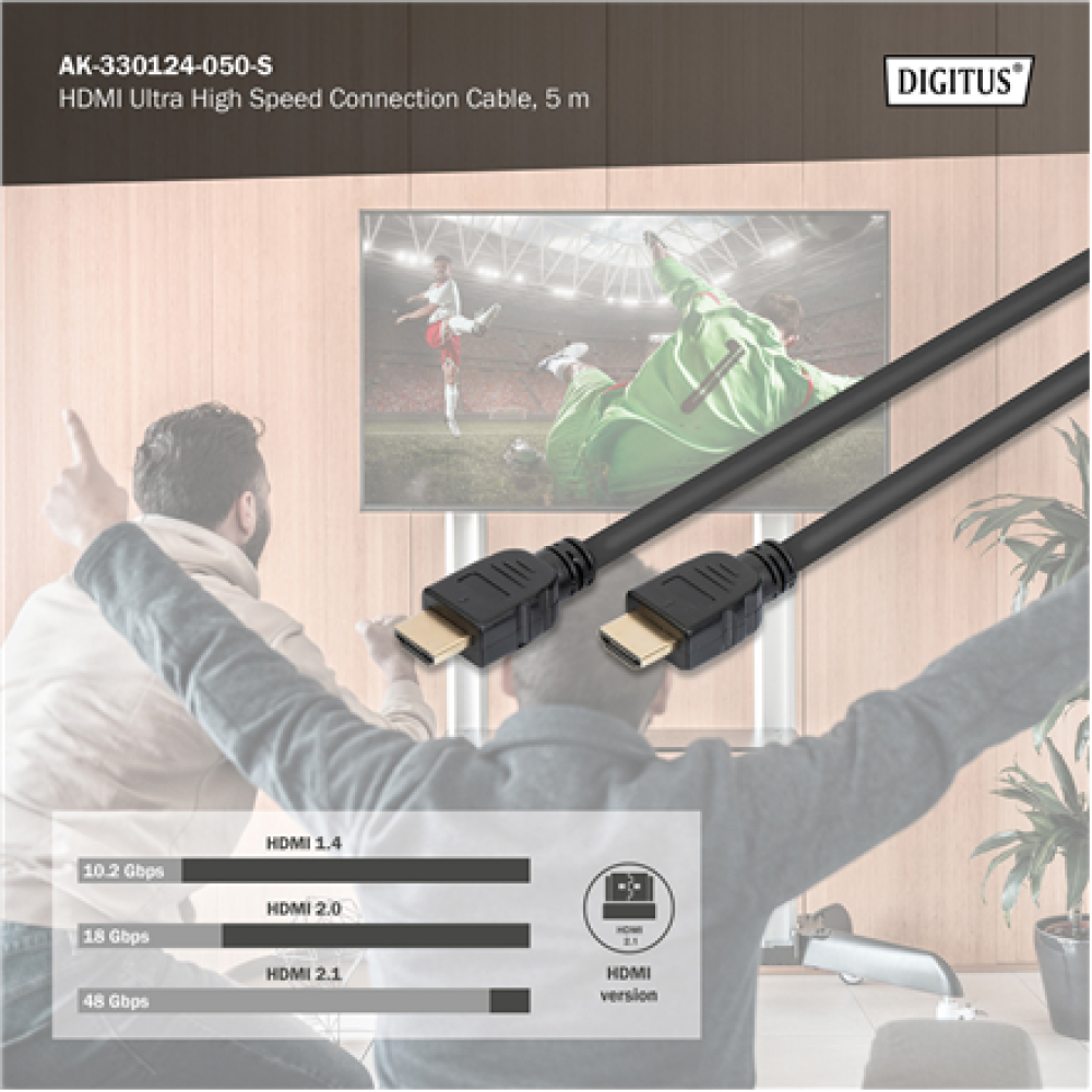 Digitus Ultra High Speed connection cable, type A , HDMI to HDMI , 5 m