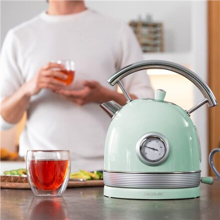 Cecotec Kettle , ThermoSense 420 Vintage , 2200 W , Electric , 1.8 L , Stainless steel , 360° rotational base , Light Green