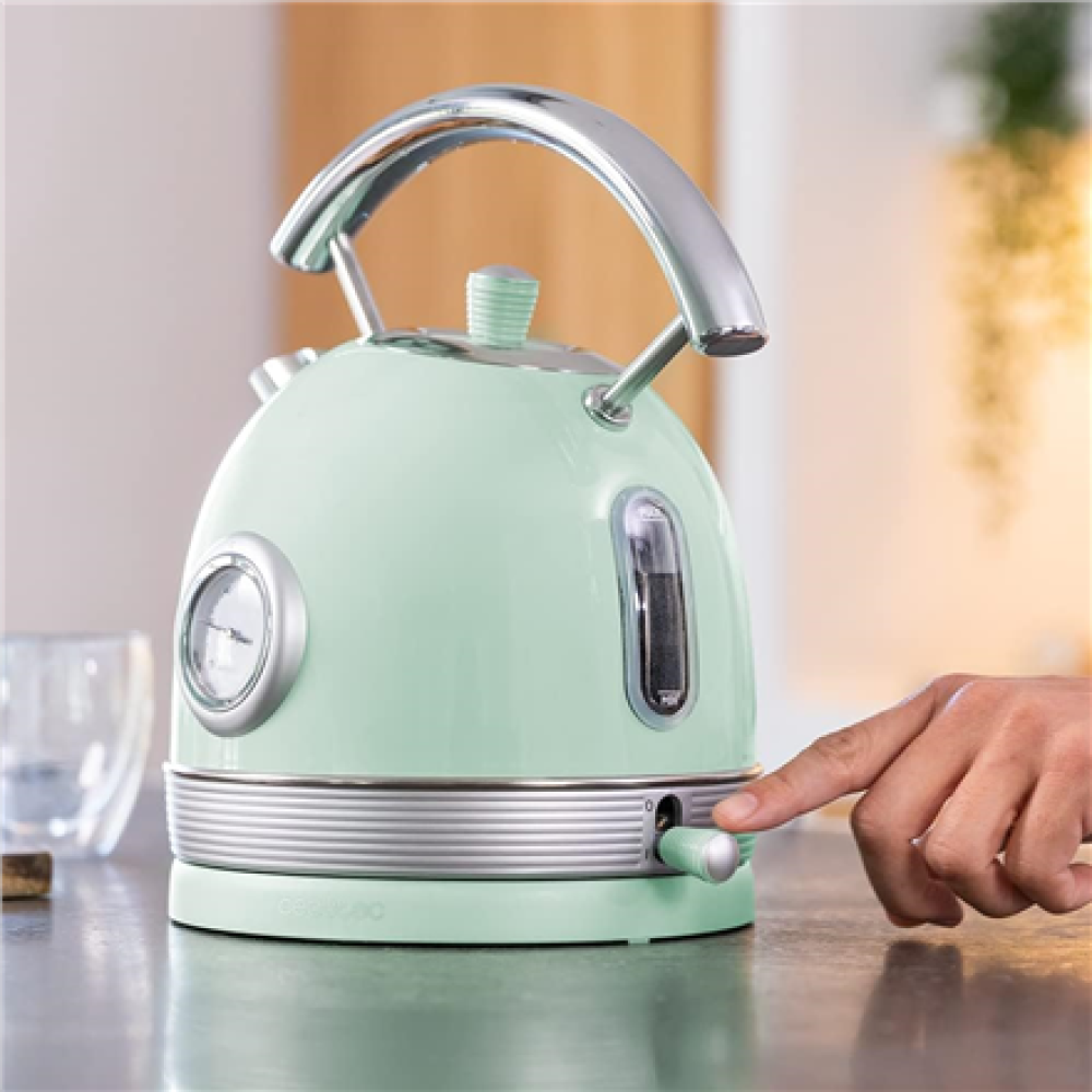 Cecotec Kettle , ThermoSense 420 Vintage , 2200 W , Electric , 1.8 L , Stainless steel , 360° rotational base , Light Green