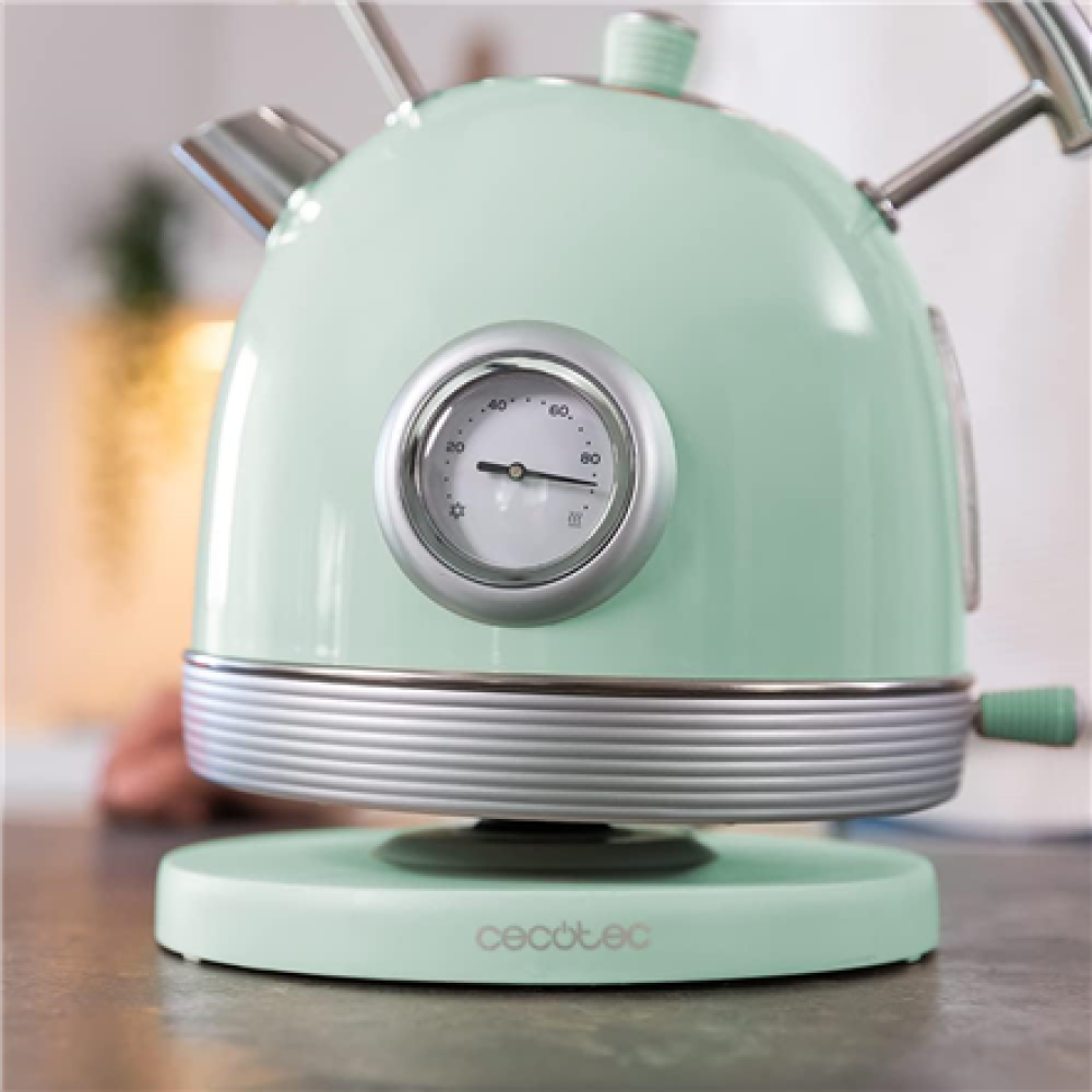 Cecotec Kettle , ThermoSense 420 Vintage , 2200 W , Electric , 1.8 L , Stainless steel , 360° rotational base , Light Green