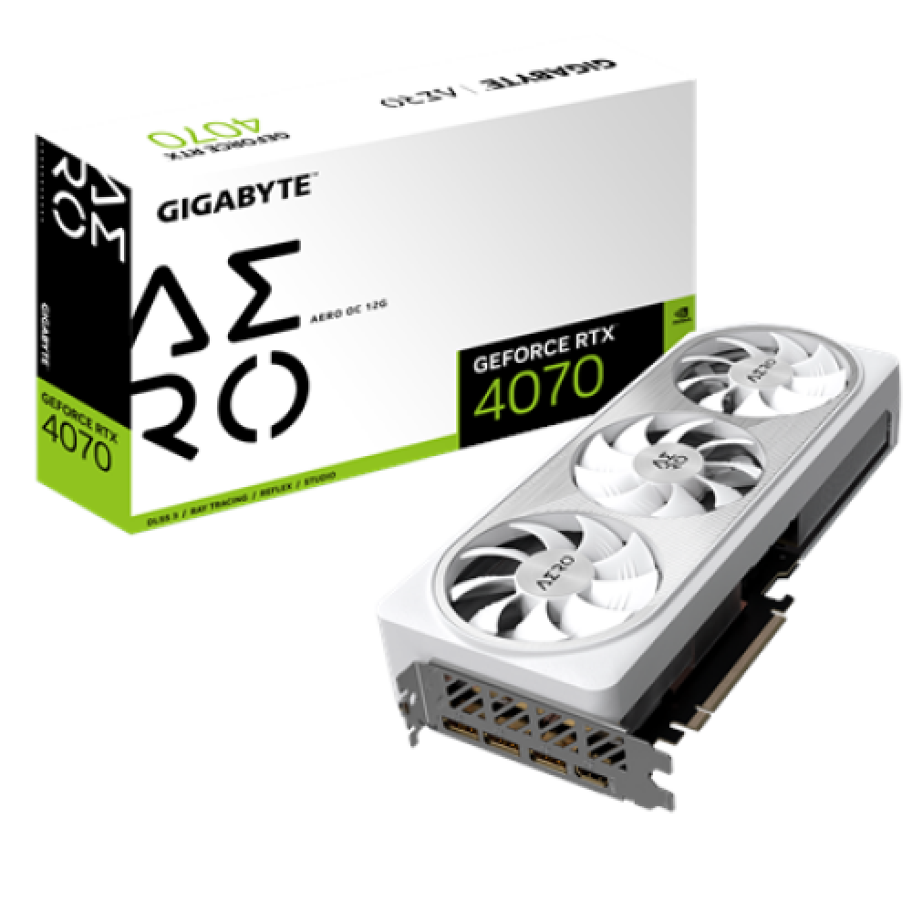 Gigabyte , GV-N4070AERO OC-12GD 1.0 , NVIDIA , 12 GB , GeForce RTX 4070 , GDDR6X , DVI-D ports quantity , HDMI ports quantity 1 , PCI-E 4.0 , Memory clock speed 21000 MHz , Processor frequency MHz