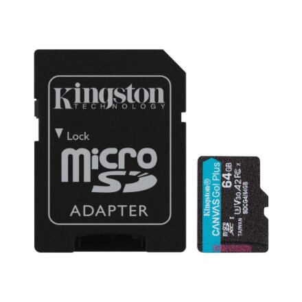 Kingston , Canvas Go! Plus , 64 GB , SD , Flash memory class Class 10, UHS-I, U3, V30, A2