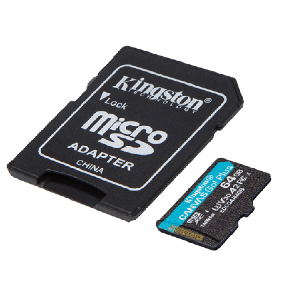 Kingston , Canvas Go! Plus , 64 GB , SD , Flash memory class Class 10, UHS-I, U3, V30, A2