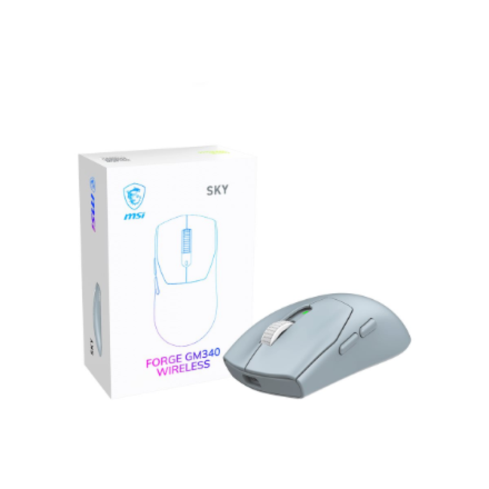 MSI Gaming Mouse , FORGE GM340 WIRELESS , Wireless , 2.4 GHz, Bluetooth , USB , Sky
