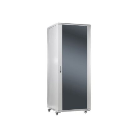 SOMI Networks , 37U, 19″ Freestanding Cabinet , 37U-60/80NAC , Max Load 800kg; Removable and Lockable Side Panels; Glass Doors; Unassembled , Depth: 80 cm , Gray