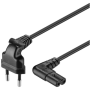 Goobay , 97350 , Euro connection cord, both ends angled , Black Euro male (Type C CEE 7/16) , Device socket C7