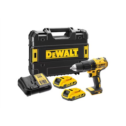 18V XR Brushless Hammer Drill Driver - 2 X 2Ah Batteries , DCD778D2T-QW , 340 W