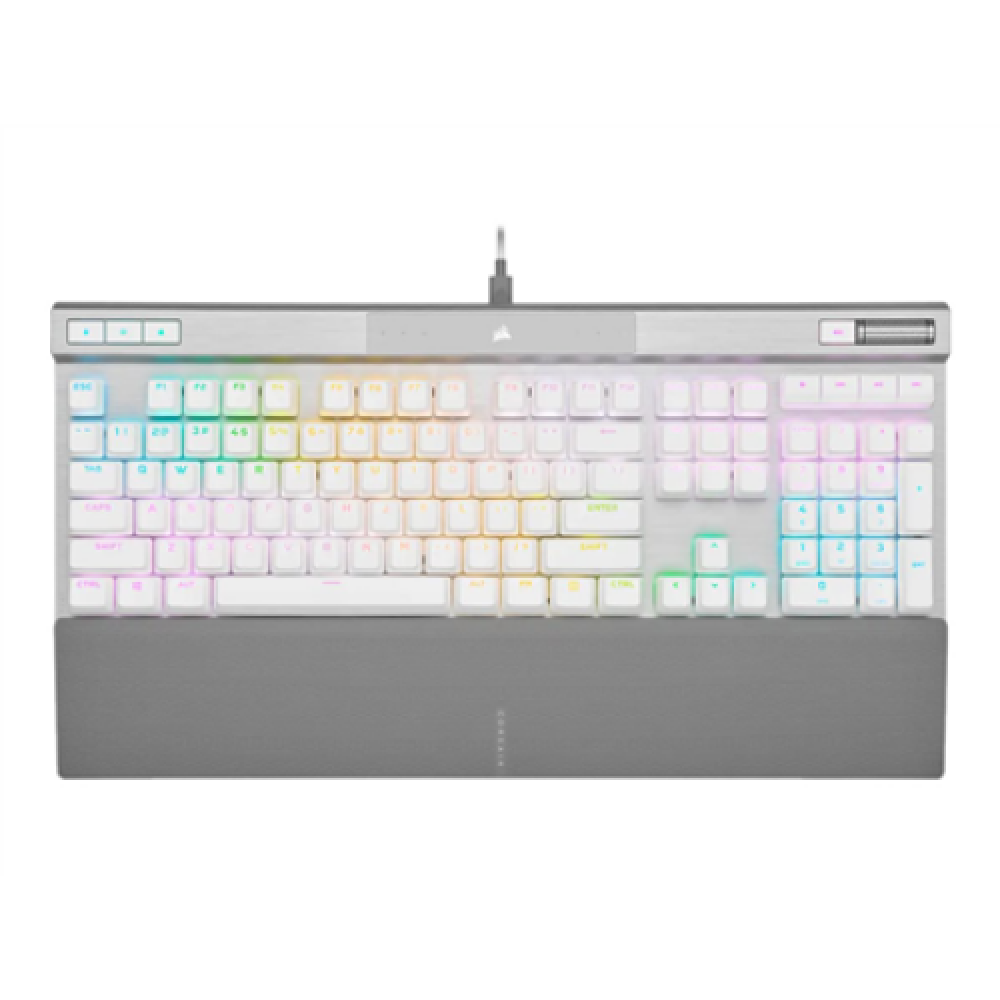 Corsair K70 PRO RGB Gaming keyboard, RGB LED light, NA, Wired, White, Optical-Mechanical