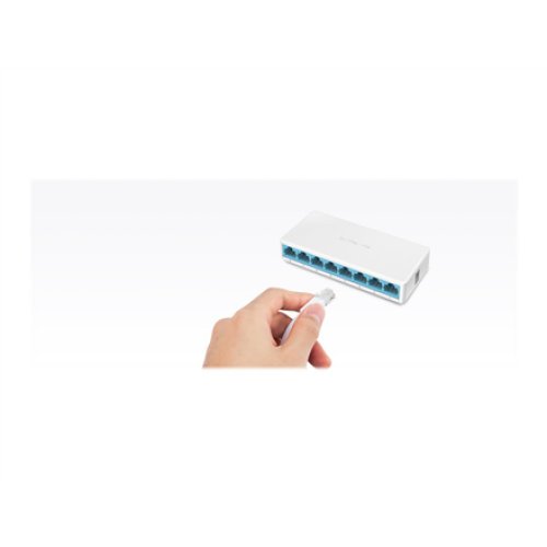 Mercusys , Switch , MS108 , Unmanaged , Desktop , 10/100 Mbps (RJ-45) ports quantity 8 , Power supply type External