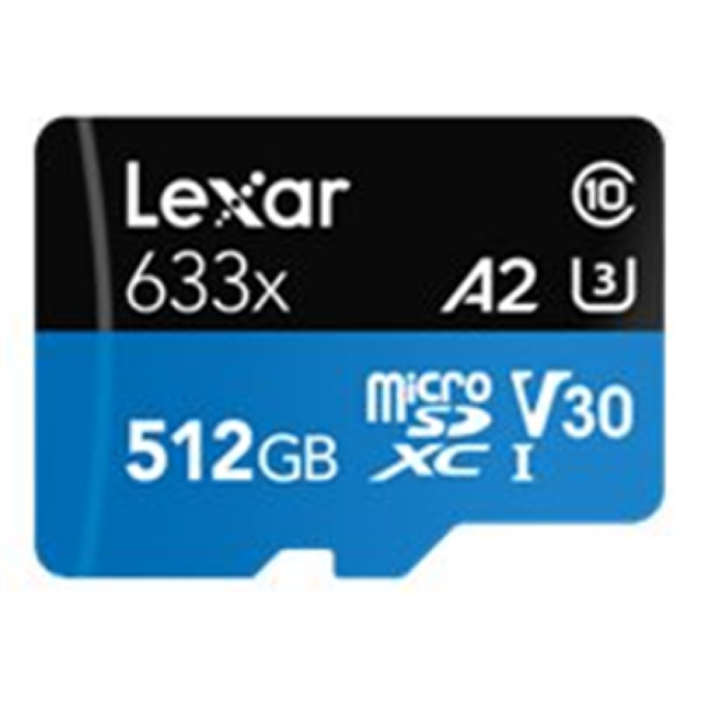 Lexar , High-Performance 633x , UHS-I , 512 GB , MicroSDXC , Flash memory class 10