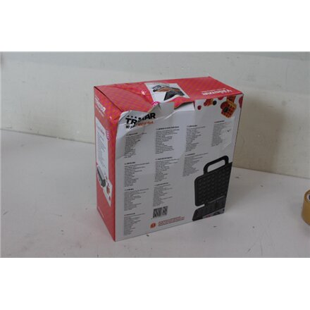 SALE OUT. , Tristar , Waffle maker , WF-2195 , 1000 W , Number of pastry 2 , Belgium , Black , DAMAGED PACKAGING